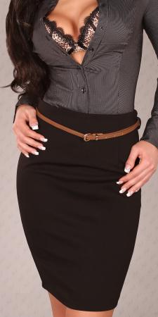 Talien-Minirock mit Zip und Gürtel, schwarz