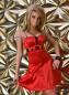 Preview: Bandeau-Satin-Kleid in rot