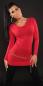 Preview: Feinstrick-Longpulli mit Kette in rot