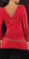 Preview: Feinstrick-Longpulli mit Kette in rot