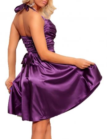 Satin Kleid in A-Linie flieder