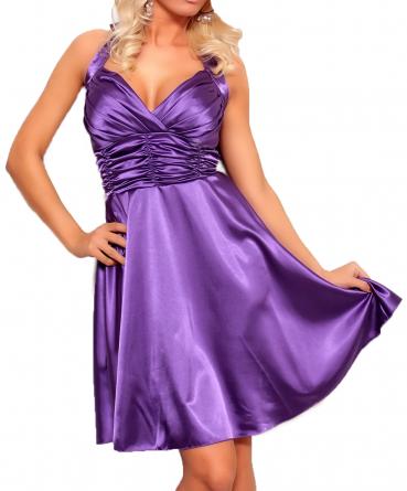 Satin Kleid in A-Linie lila