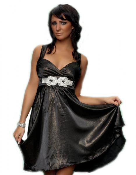 Satin-Kleid mit feinen Lurex