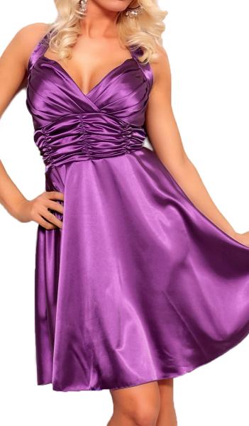 Satin Kleid in A-Linie flieder