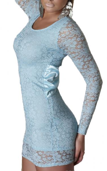 Spitze-Minikleid in aqua