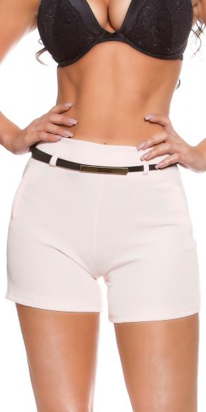 Shorts mit Gürtel in rosa